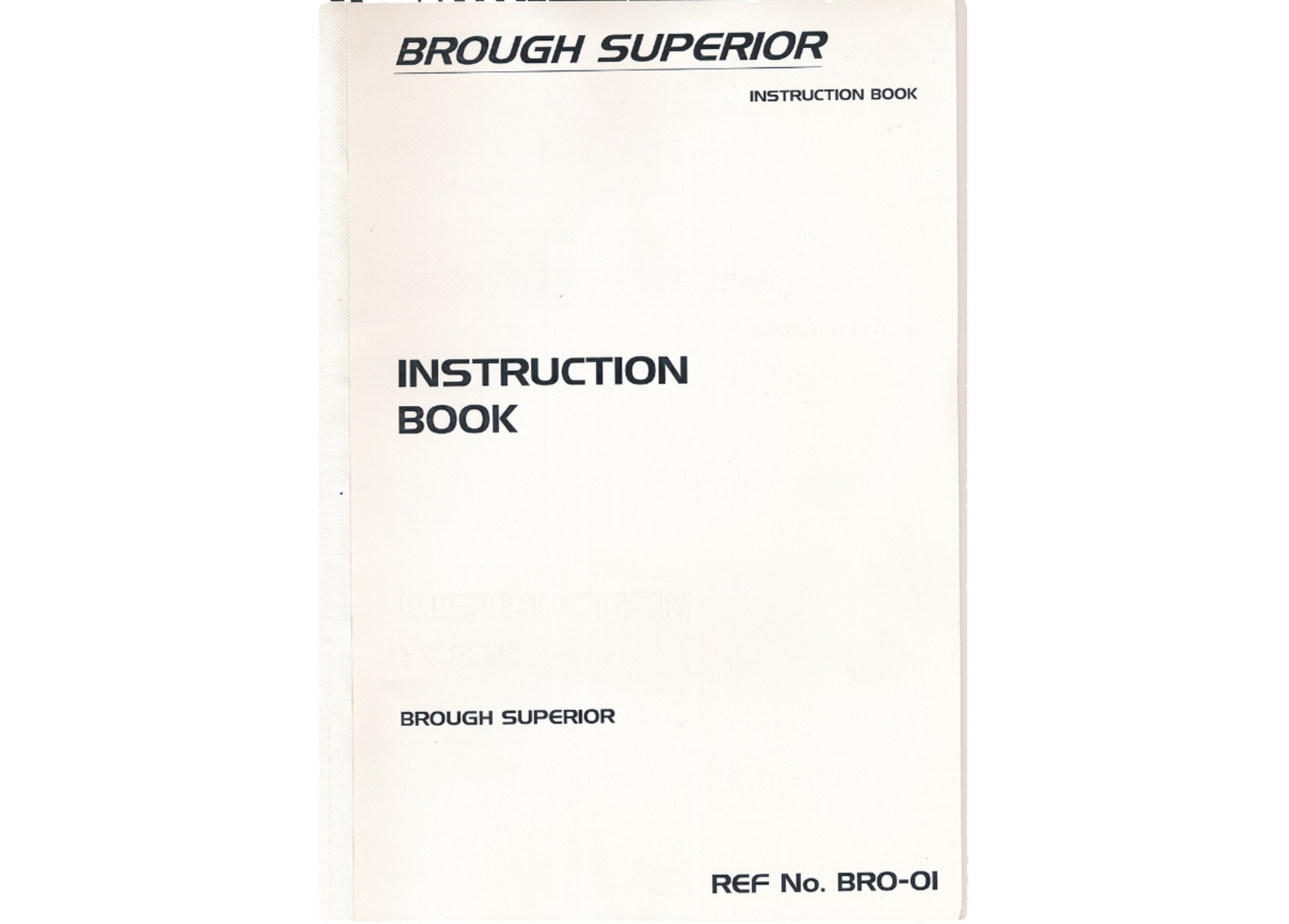 Brough Superior Instruction Book replica for S.S.80 Special 30's