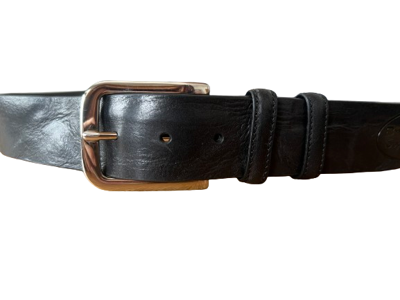 Brough Superior Leather Belt, black