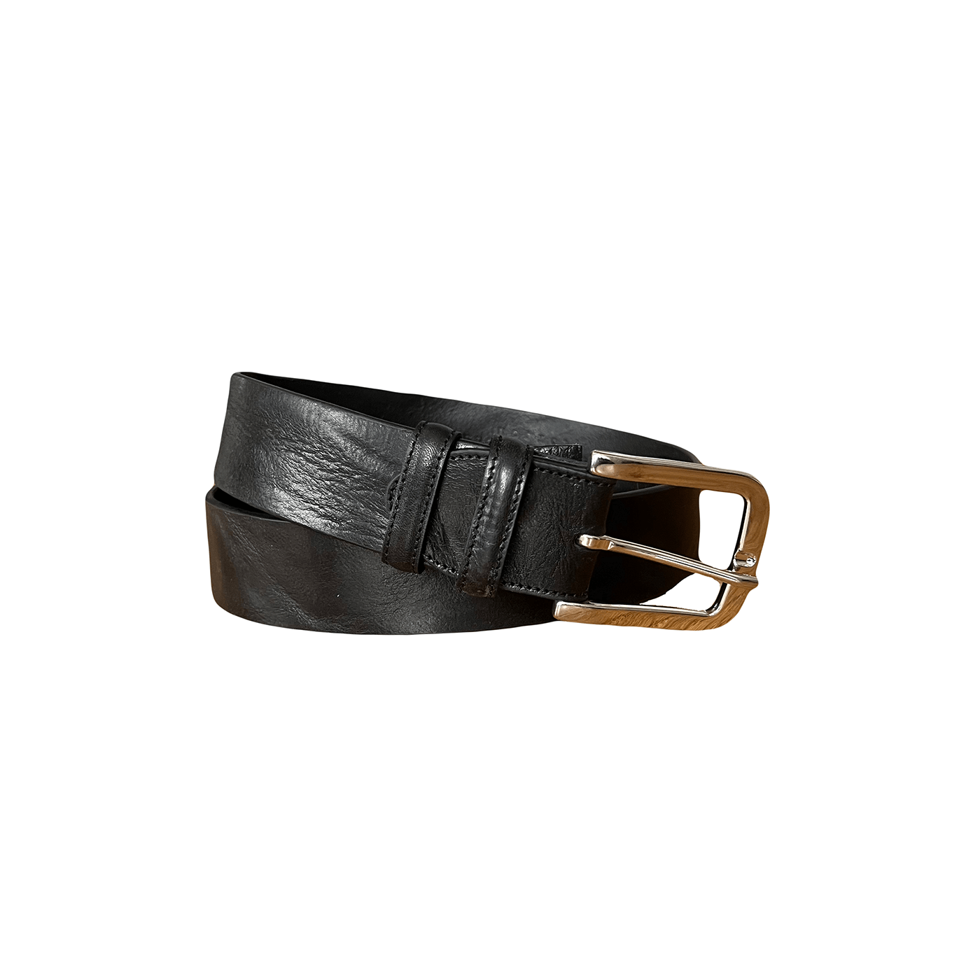 Brough Superior Leather Belt, black