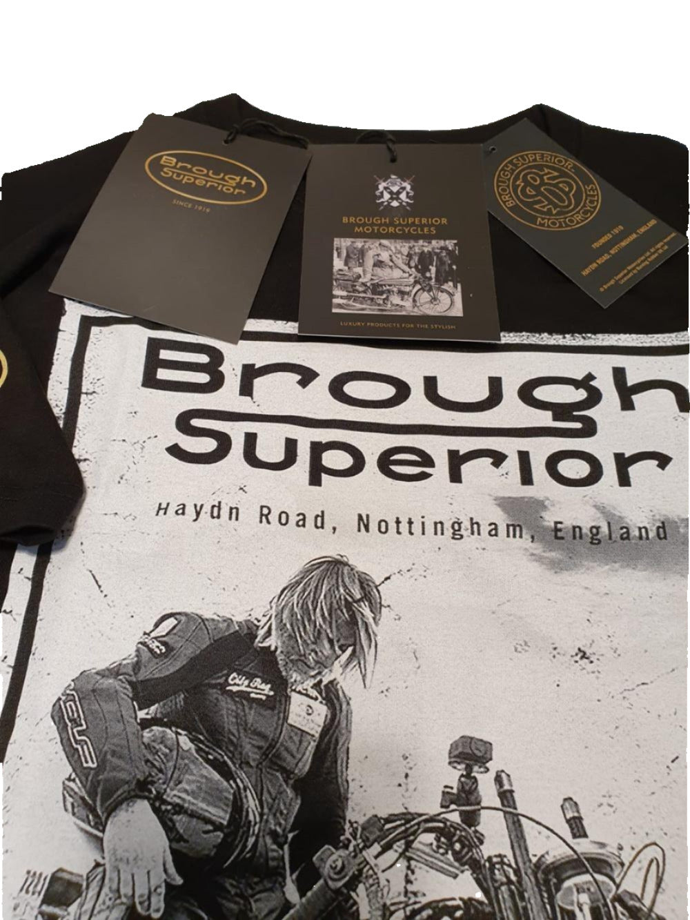 Brough Superior - Henry Cole Distressed Black/White T-Shirt