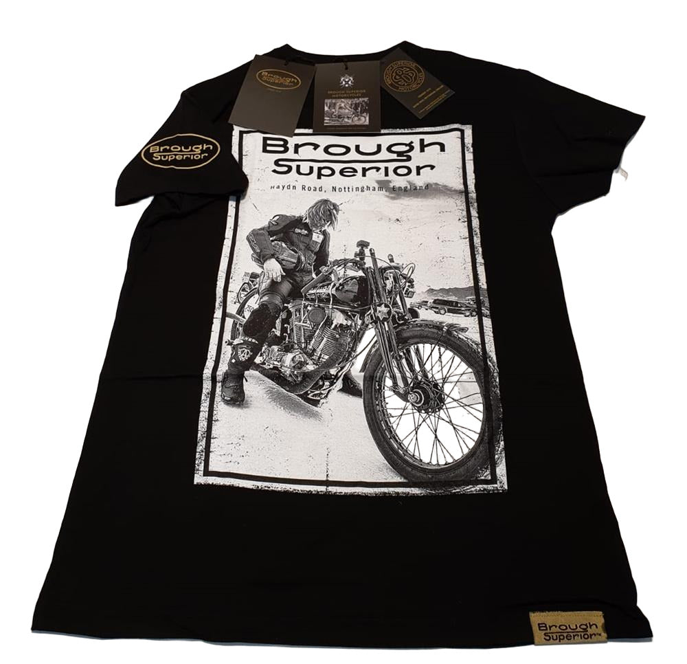 Brough Superior - Henry Cole Distressed Black/White T-Shirt