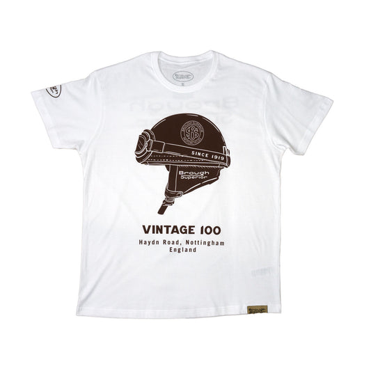 Brough Superior Vintage Racer T-Shirt short sleeve white